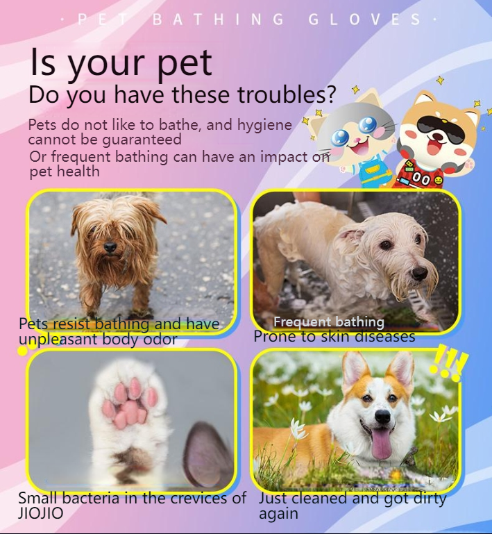 GUAZHOUMU 16PCS[Buy one get one free event] Pet bath-free gloves for cats and dogs, gentle and quick to clean and remove dirt-Make In China