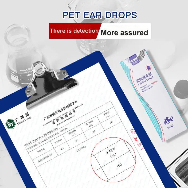 GUAZHOUMU Pet cat ear cleaning liquid ear cleaning remove mites itching descaling cat and dog ear cleaning liquid care gentle ear