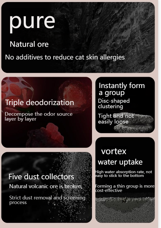 TINGCHONG Volcanic ore sodium-based ore mineral cat litter ore cat litter deodorant particles