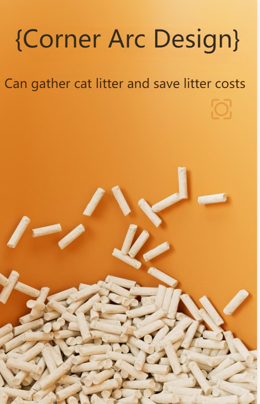 PANSIJI The second generation upgraded super large semi-enclosed vertical pattern cat litter box is splash-proof and easy to clean for big cats and Maine cats