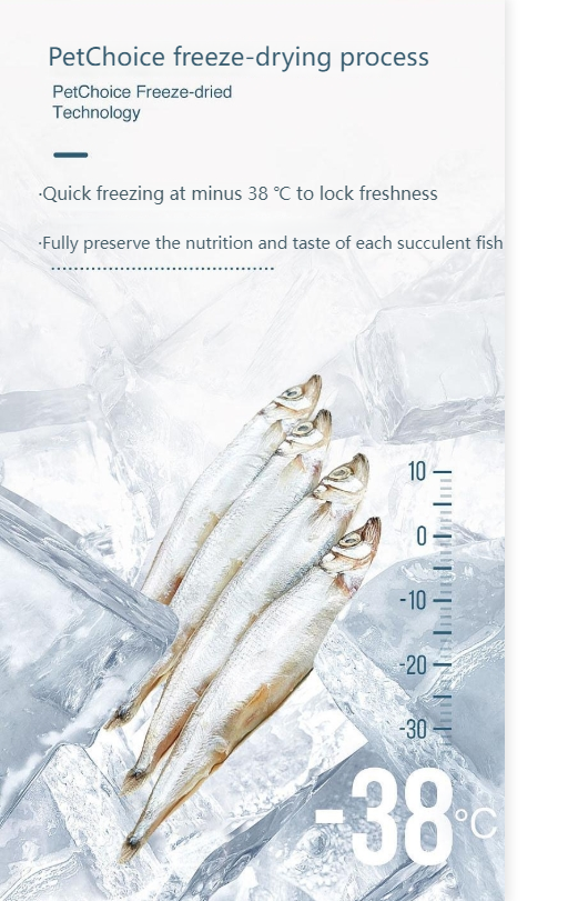 MEIXIAOMENG Cat trace element snacks multi-capelin fish roe cats and dogs universal crispy and delicious nutritious dried fish