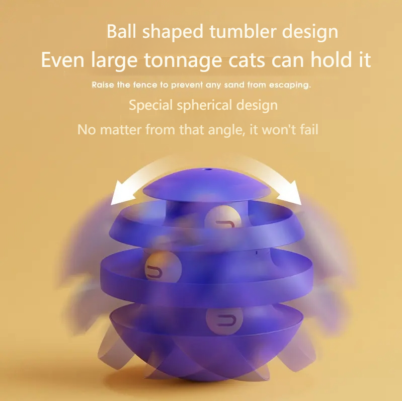 vipdog Plastic toys to amuse cats, self-entertainment toys, tumbler bell ball spherical toys, kitten play toys-Make In China