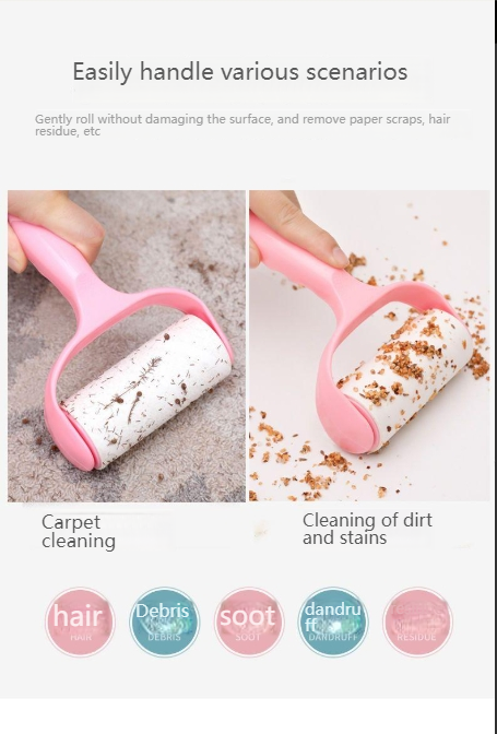 Roller type sticky paper roller brush hair suction tube roller shovel shit officer roller felt replacement paper strong hair sticking device