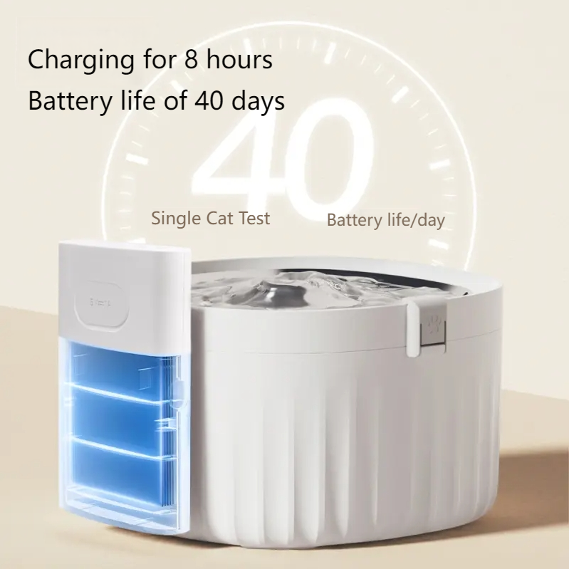 MEOOF Unplugged cat water dispenser wireless automatic circulation filter pet dog silent water feeder-Make In China