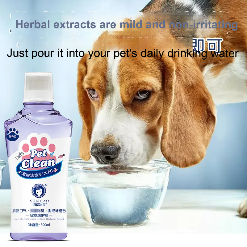 XUEDIAO 【Tooth cleaning water】Pet cat and dog tooth cleaning water mouthwash cleans the mouth and teeth antibacterial deodorant-Make In China