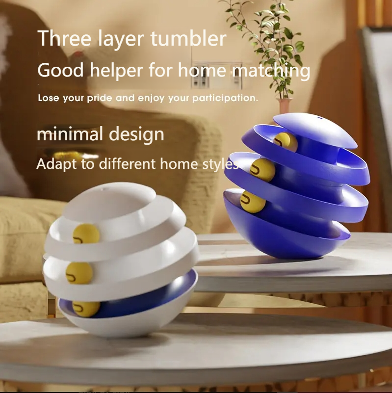 vipdog Plastic toys to amuse cats, self-entertainment toys, tumbler bell ball spherical toys, kitten play toys-Make In China