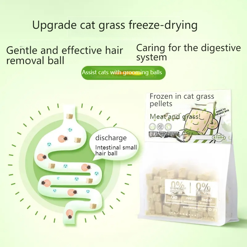 Cat grass chicken freeze-dried cat snacks to remove hair balls and molar sticks to nourish hair