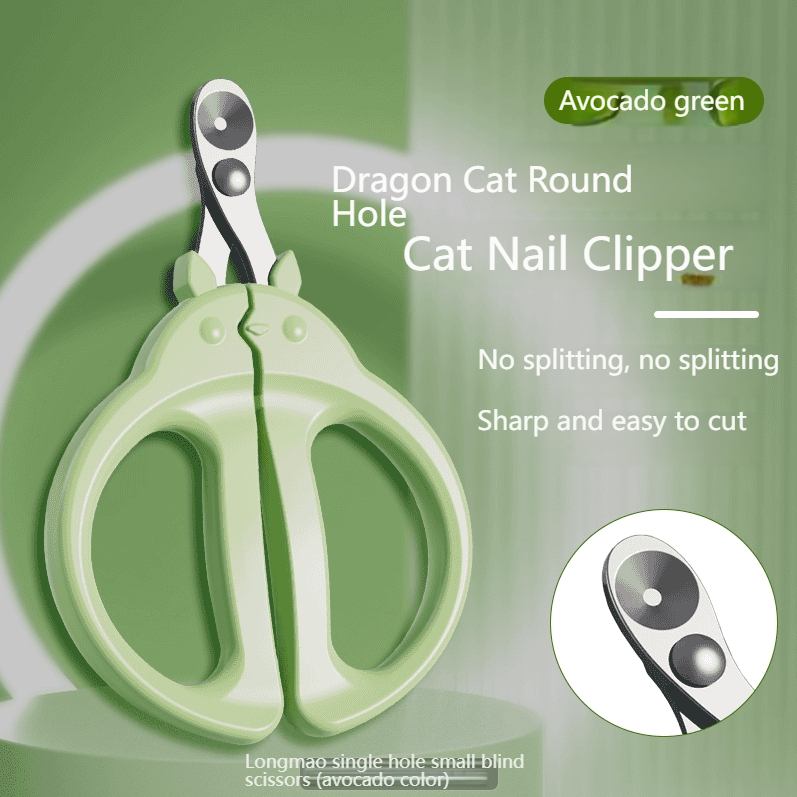 Cat nail scissors round hole porous scissors blood-proof nail clippers kittens, dogs and rabbits novice cats small blind scissors