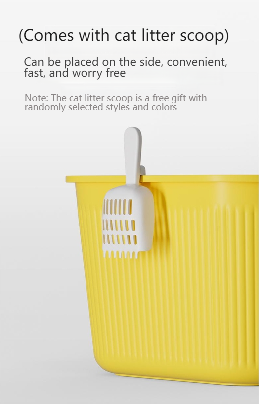 PANSIJI The second generation upgraded super large semi-enclosed vertical pattern cat litter box is splash-proof and easy to clean for big cats and Maine cats