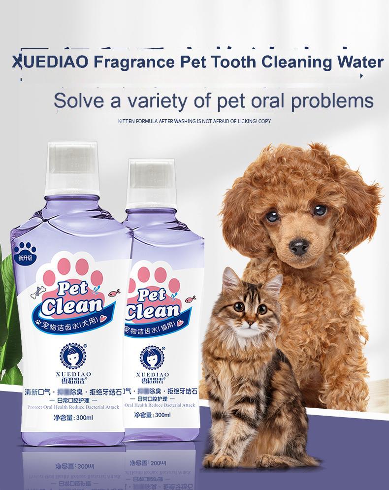 XUEDIAO 【Tooth cleaning water】Pet cat and dog tooth cleaning water mouthwash cleans the mouth and teeth antibacterial deodorant-Make In China