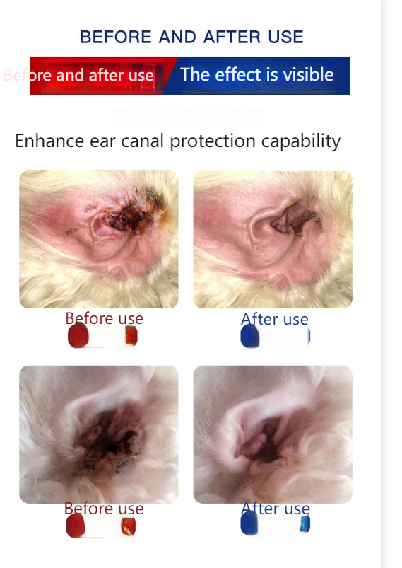 GUAZHOUMU Pet cat ear cleaning liquid ear cleaning remove mites itching descaling cat and dog ear cleaning liquid care gentle ear