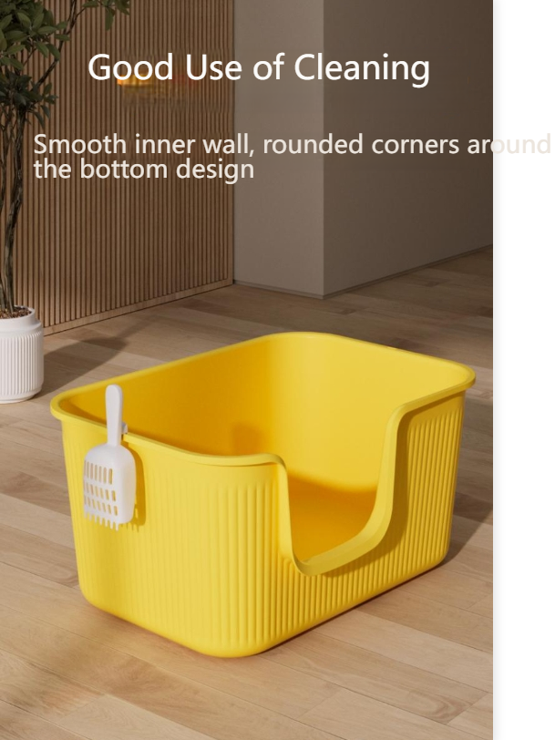 PANSIJI The second generation upgraded super large semi-enclosed vertical pattern cat litter box is splash-proof and easy to clean for big cats and Maine cats