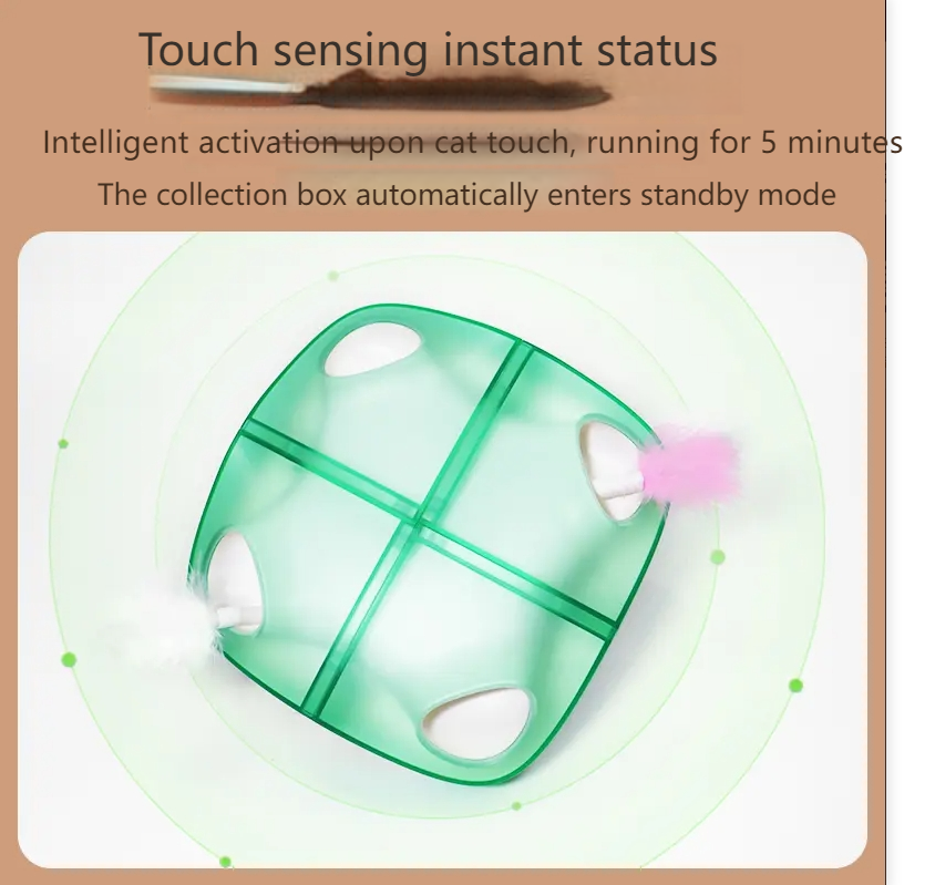 TANU Cat smart cat teaser touch induction electric self-hilarious feather cat teaser cat toy