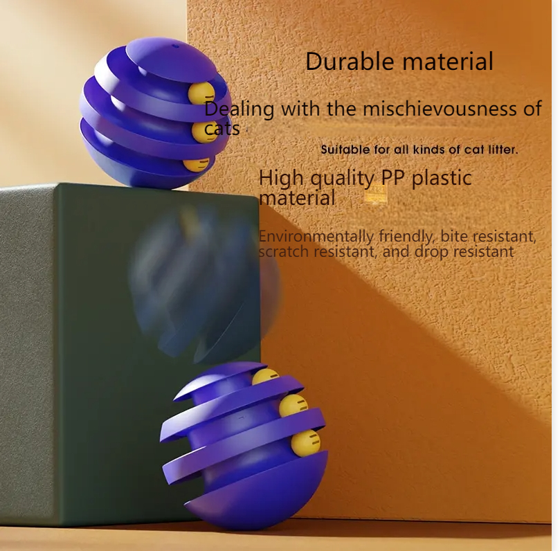 vipdog Plastic toys to amuse cats, self-entertainment toys, tumbler bell ball spherical toys, kitten play toys-Make In China